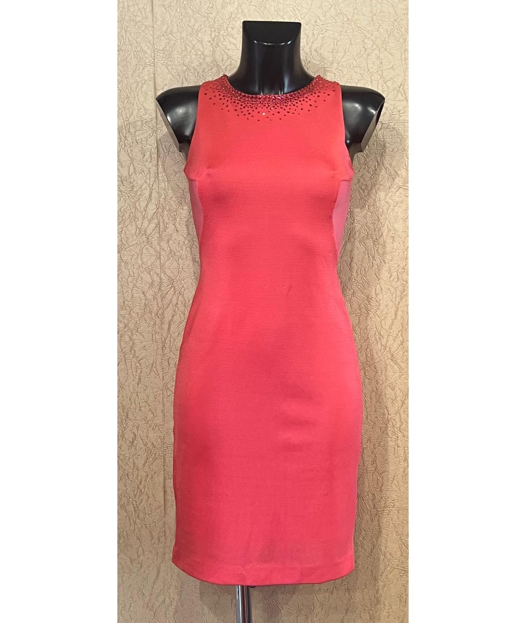 BLUMARINE Коралловое вискозное коктейльное платье, фото 6