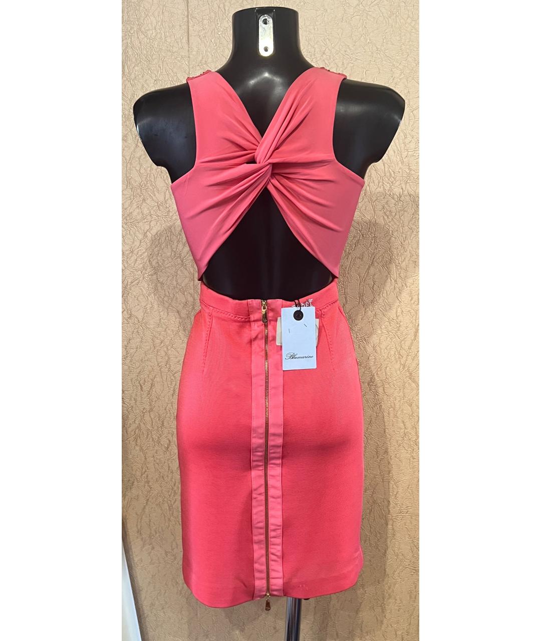 BLUMARINE Коралловое вискозное коктейльное платье, фото 3