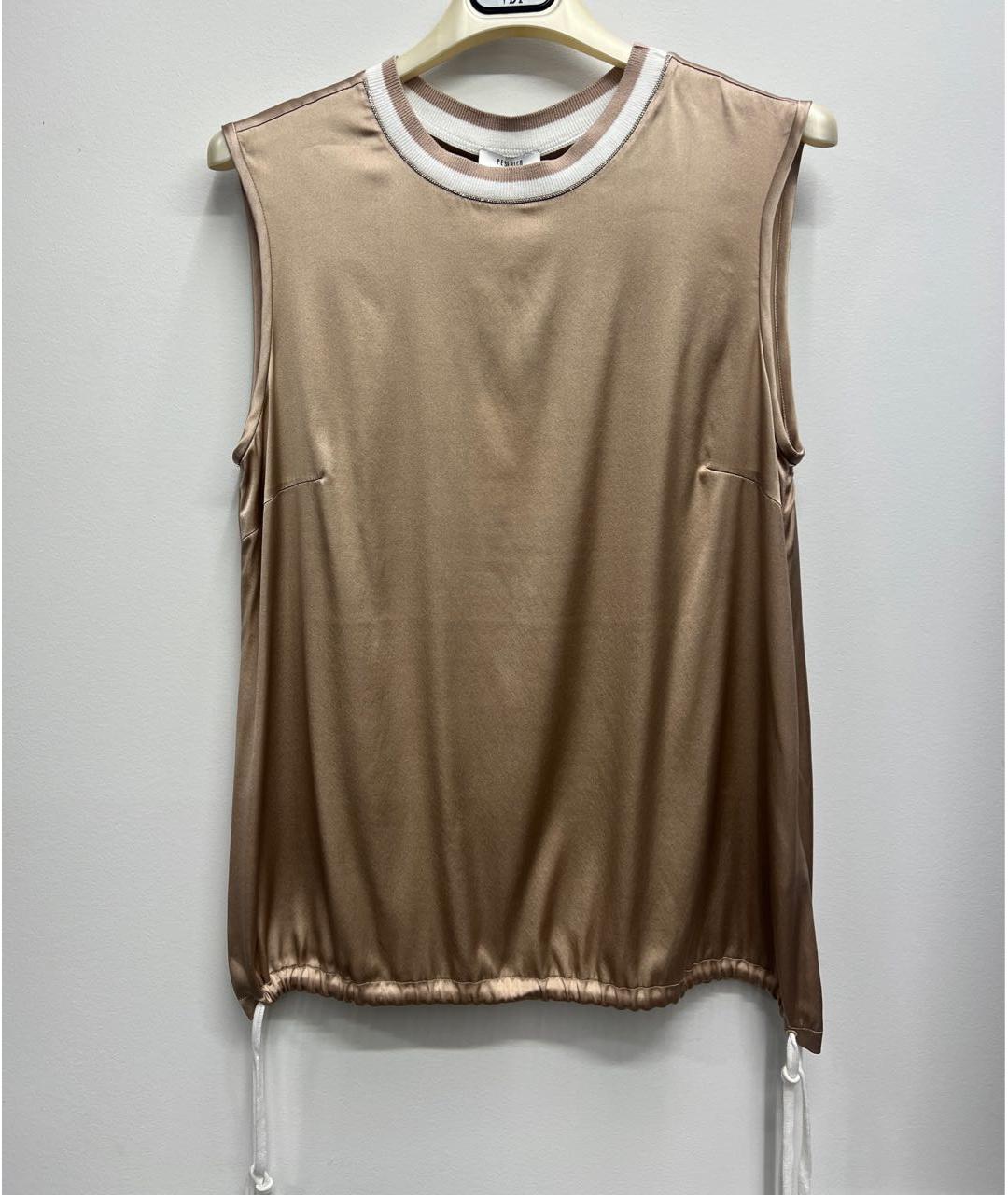 PESERICO Золотая шелковая блузы, фото 6