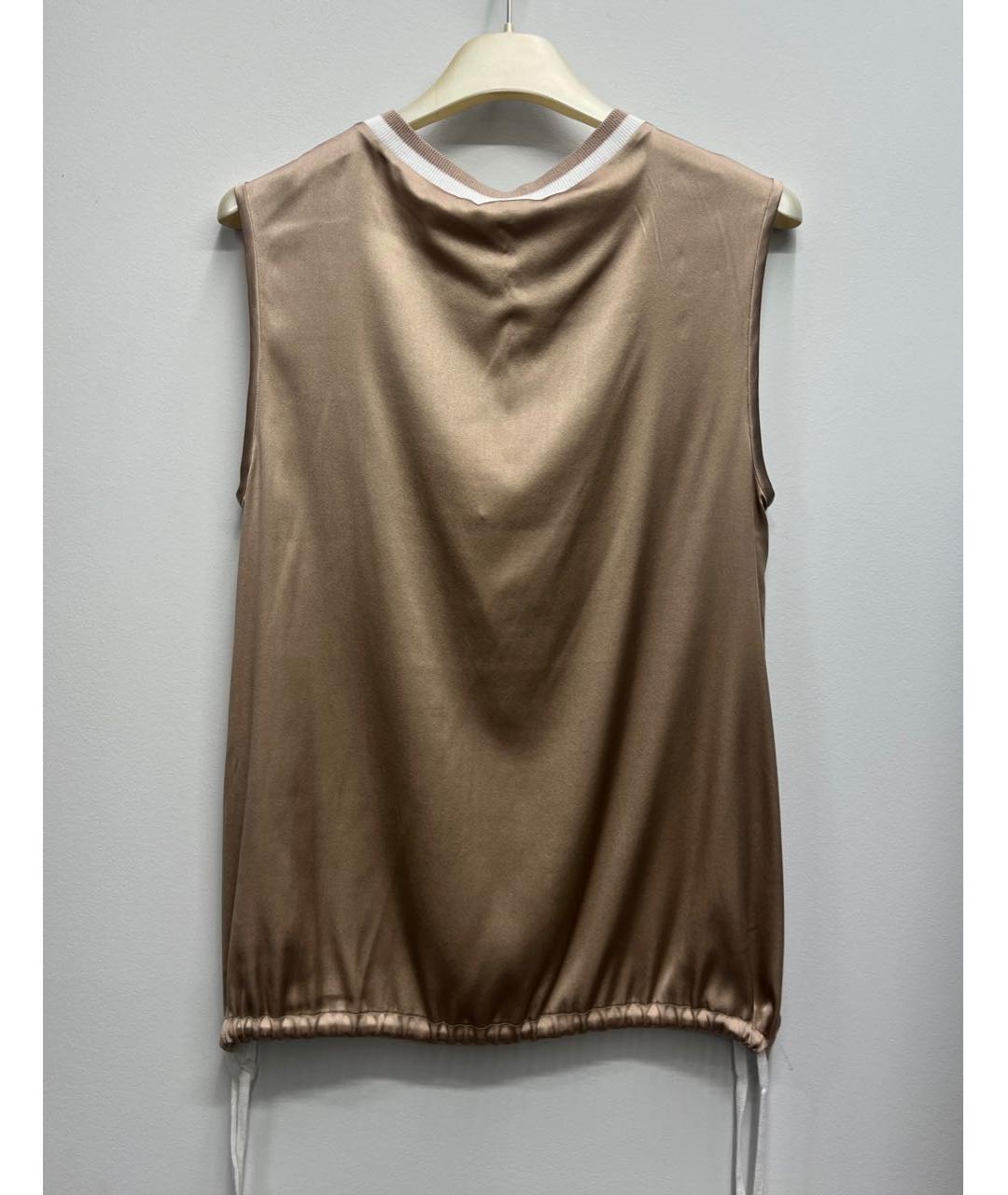 PESERICO Золотая шелковая блузы, фото 2