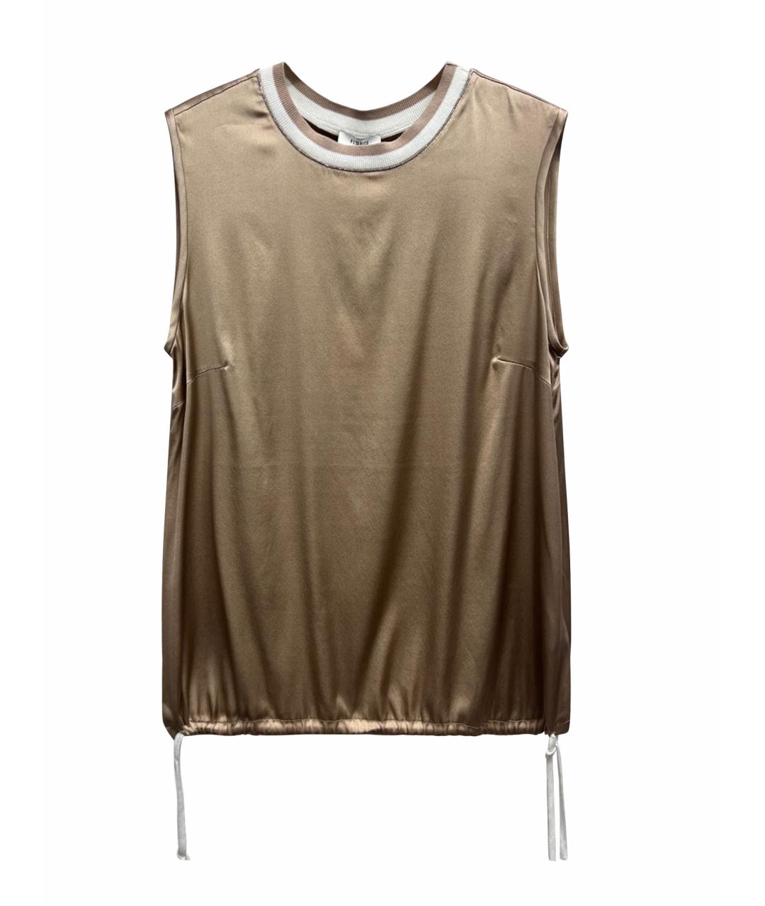 PESERICO Золотая шелковая блузы, фото 1