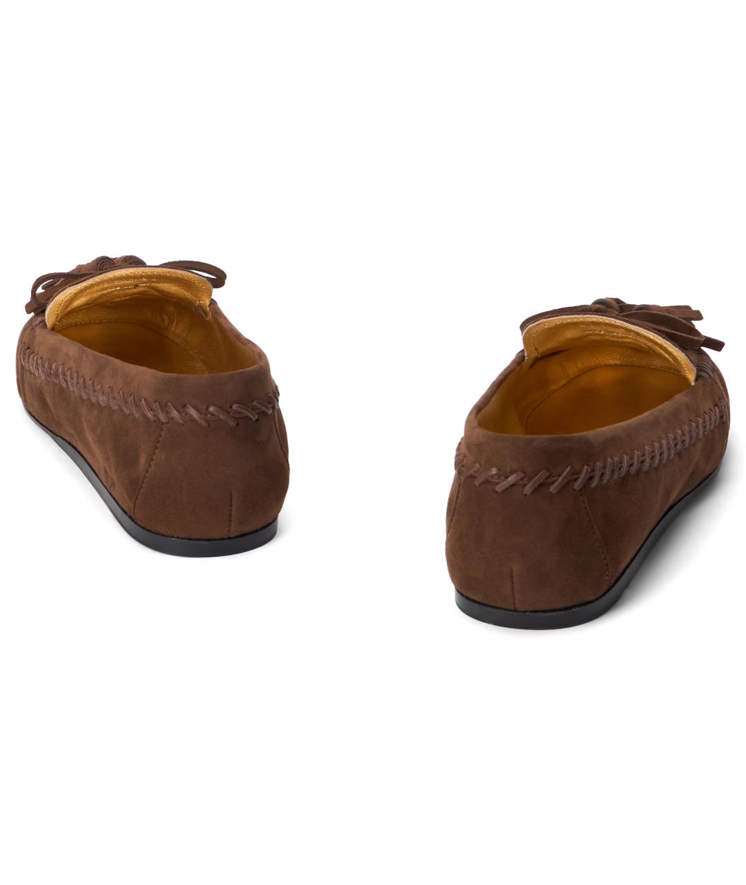 PRADA Коричневые замшевые лоферы, фото 4