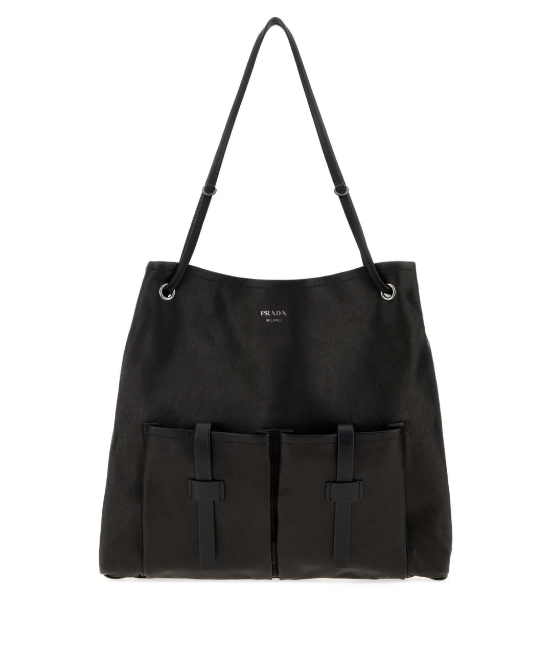 PRADA Черная кожаная сумка тоут, фото 1