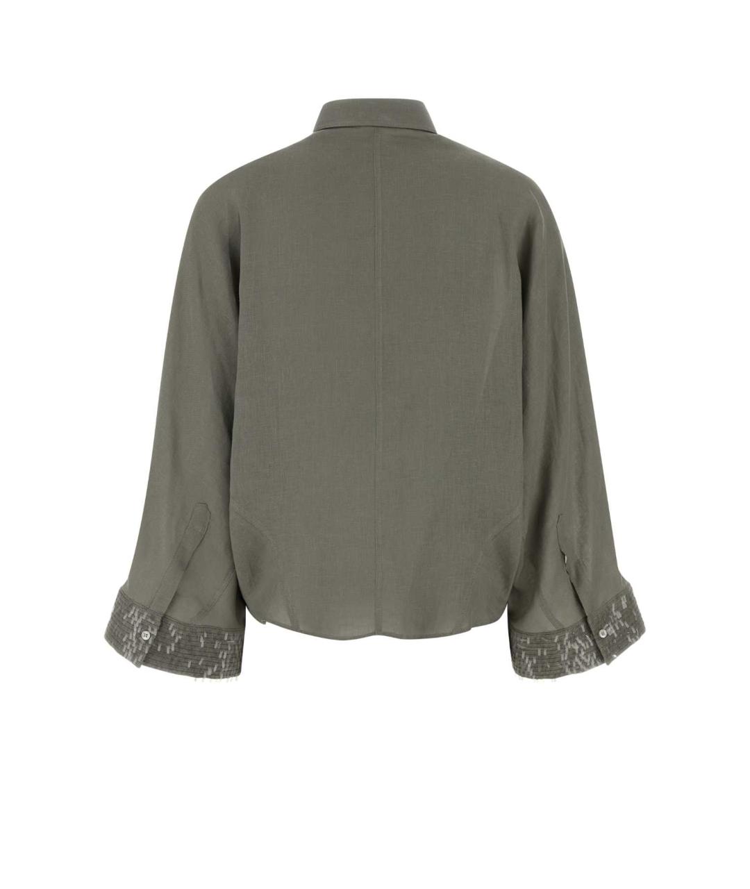 BRUNELLO CUCINELLI Зеленая льняная рубашка, фото 2