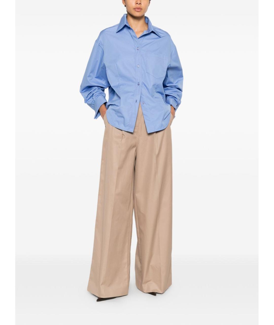 BALENCIAGA Бежевые хлопковые прямые брюки, фото 2