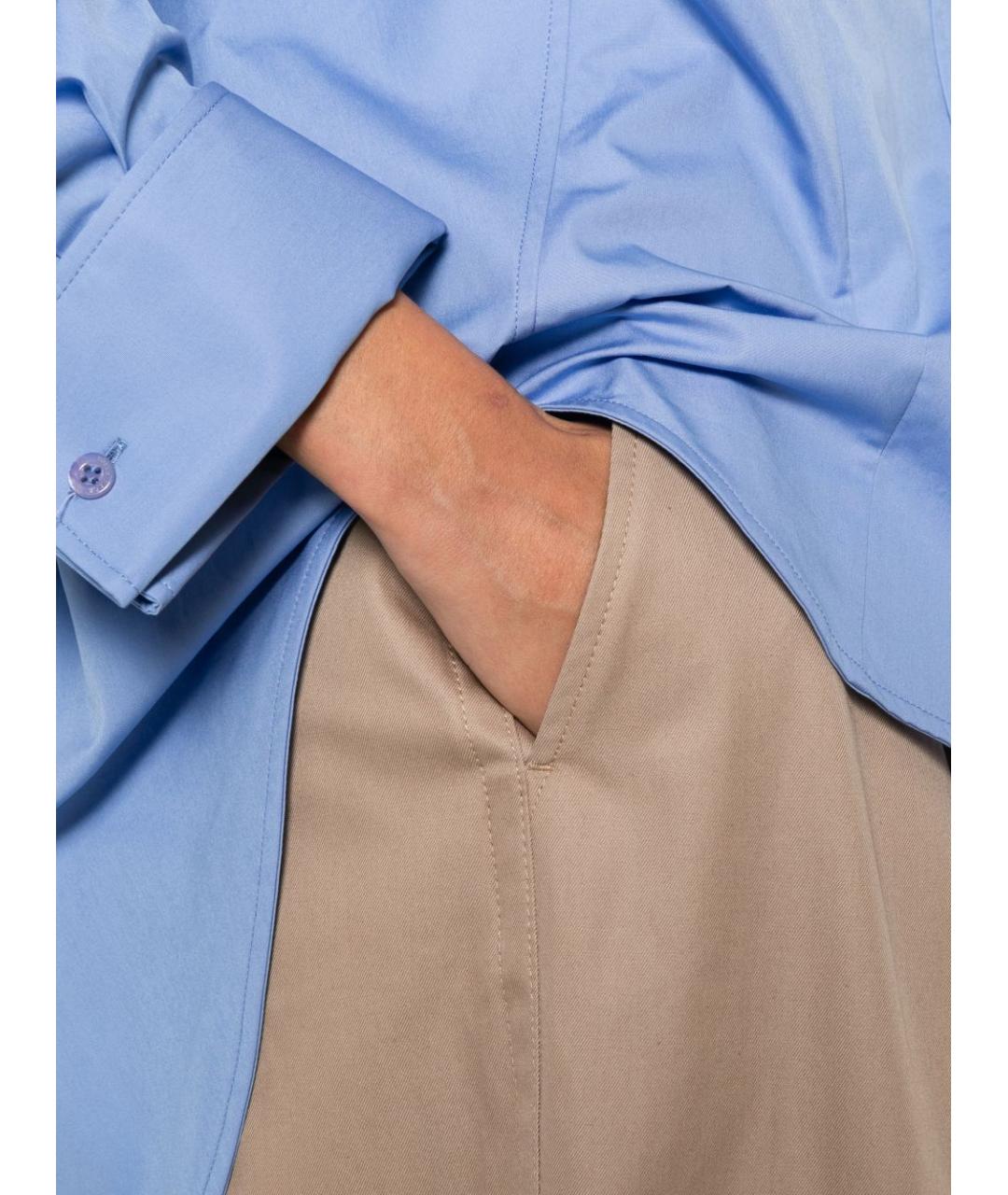 BALENCIAGA Бежевые хлопковые прямые брюки, фото 4