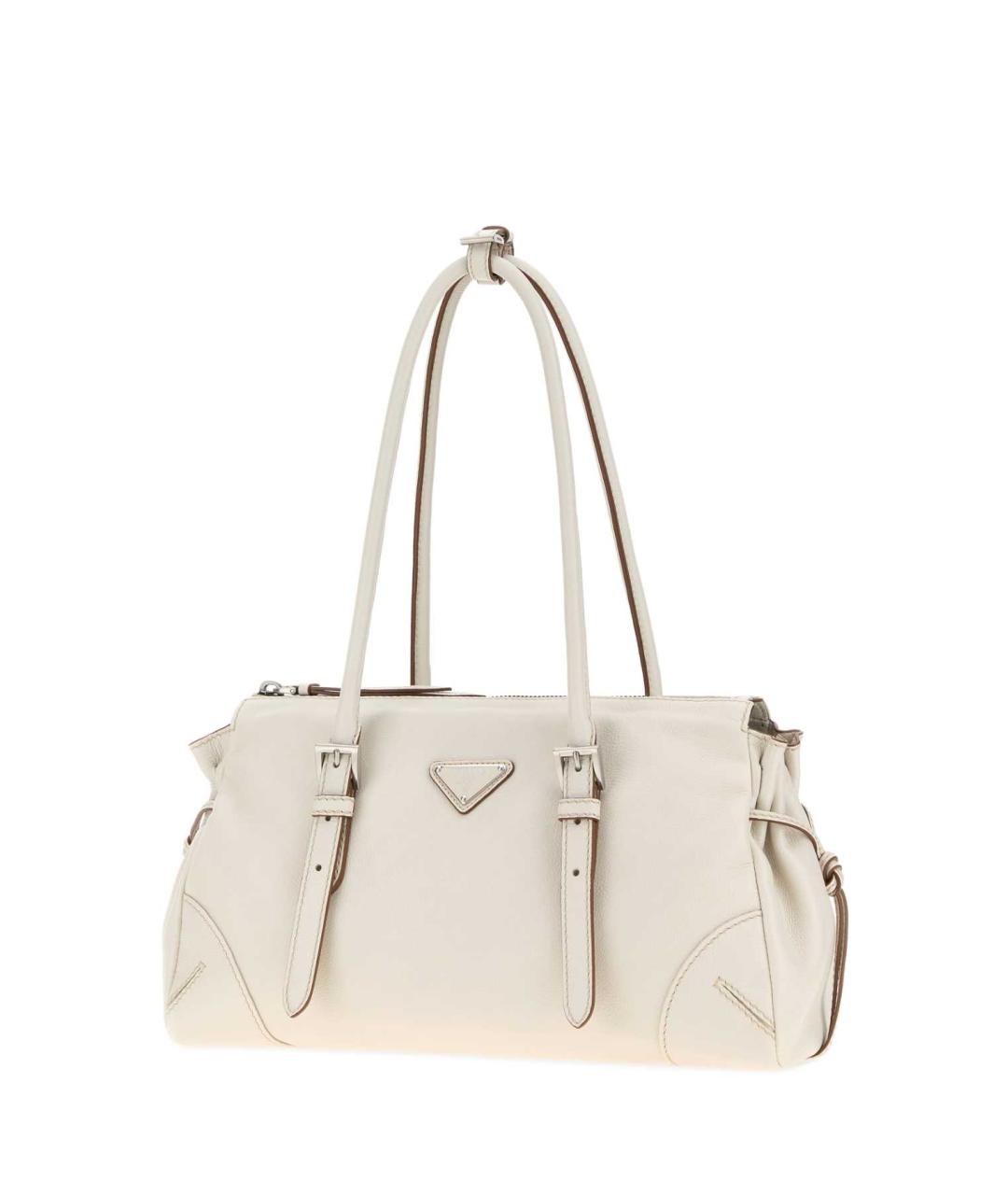 PRADA Белая кожаная сумка через плечо, фото 2