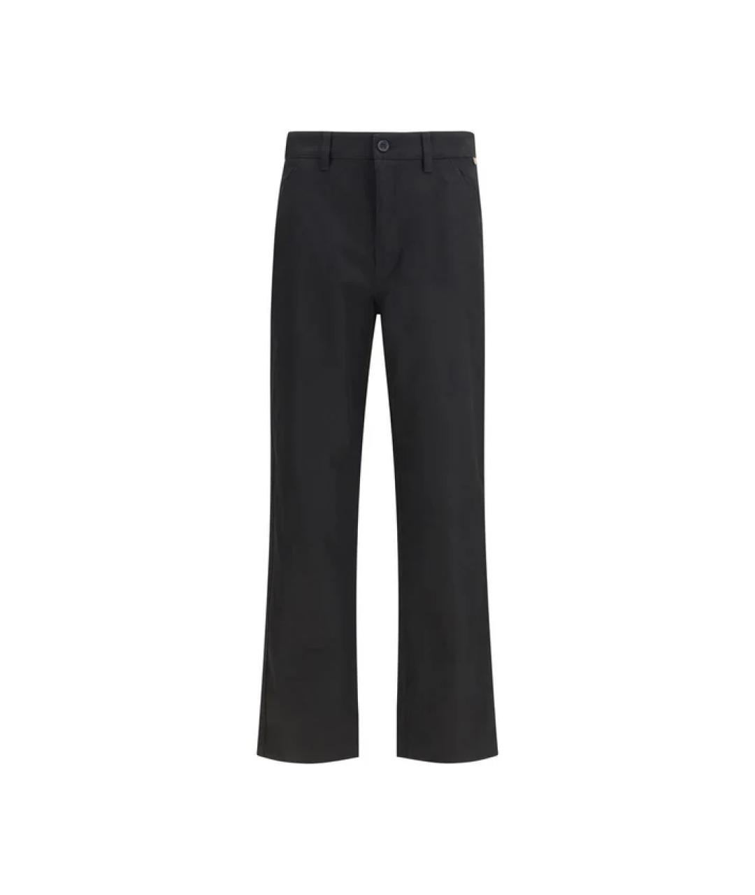 BURBERRY Черные хлопковые повседневные брюки, фото 1