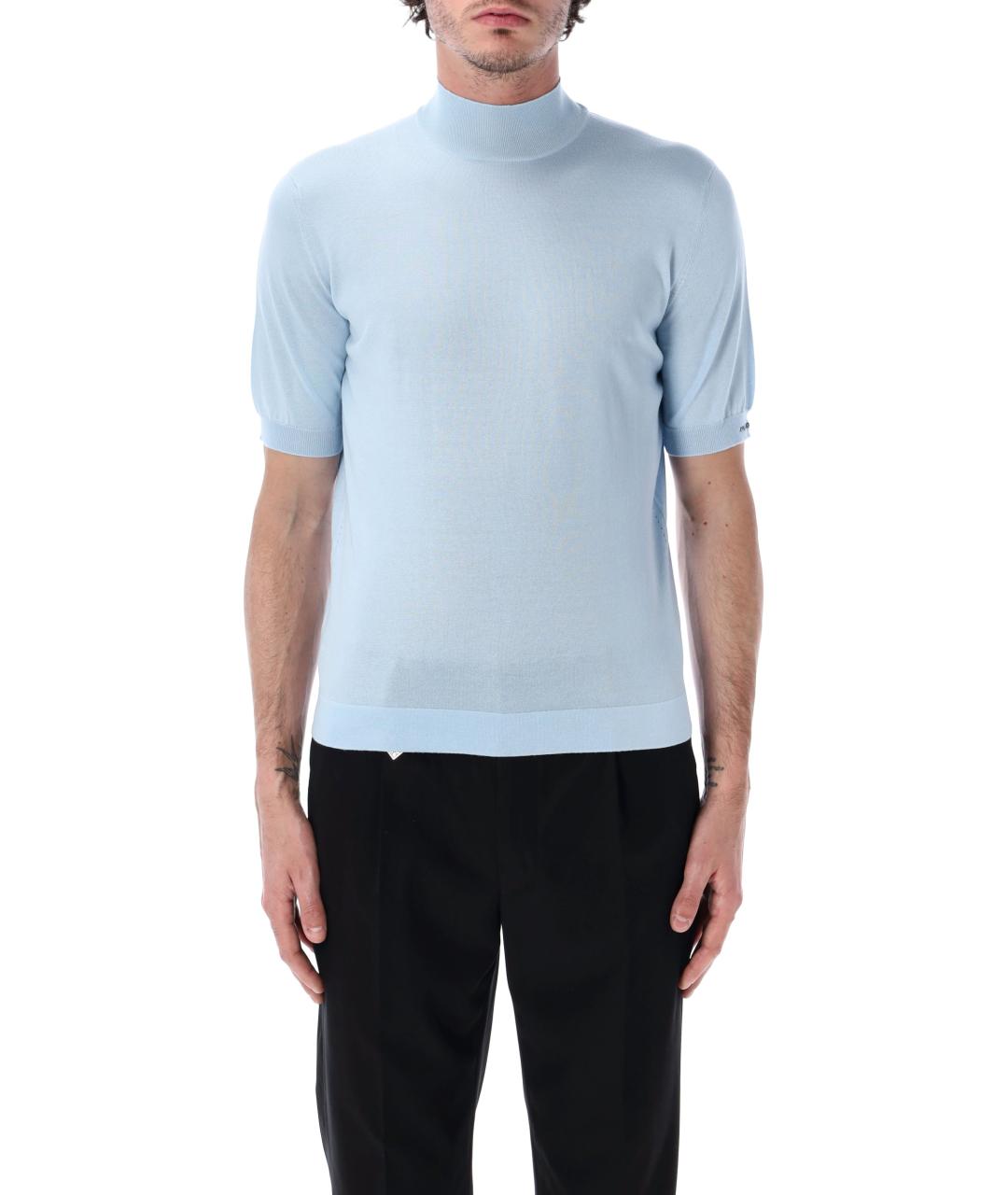 PRADA Голубой хлопковый джемпер / свитер, фото 1