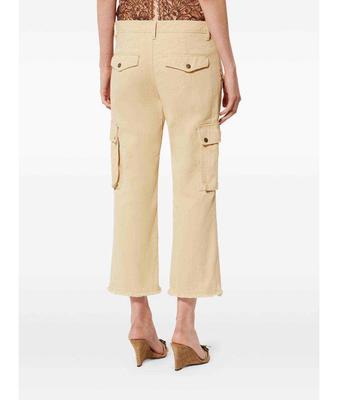 ISABEL MARANT Бежевые хлопковые прямые брюки, фото 4