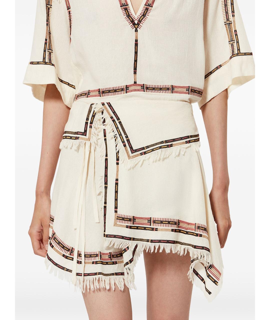 ISABEL MARANT Бежевая хлопковая юбка мини, фото 3