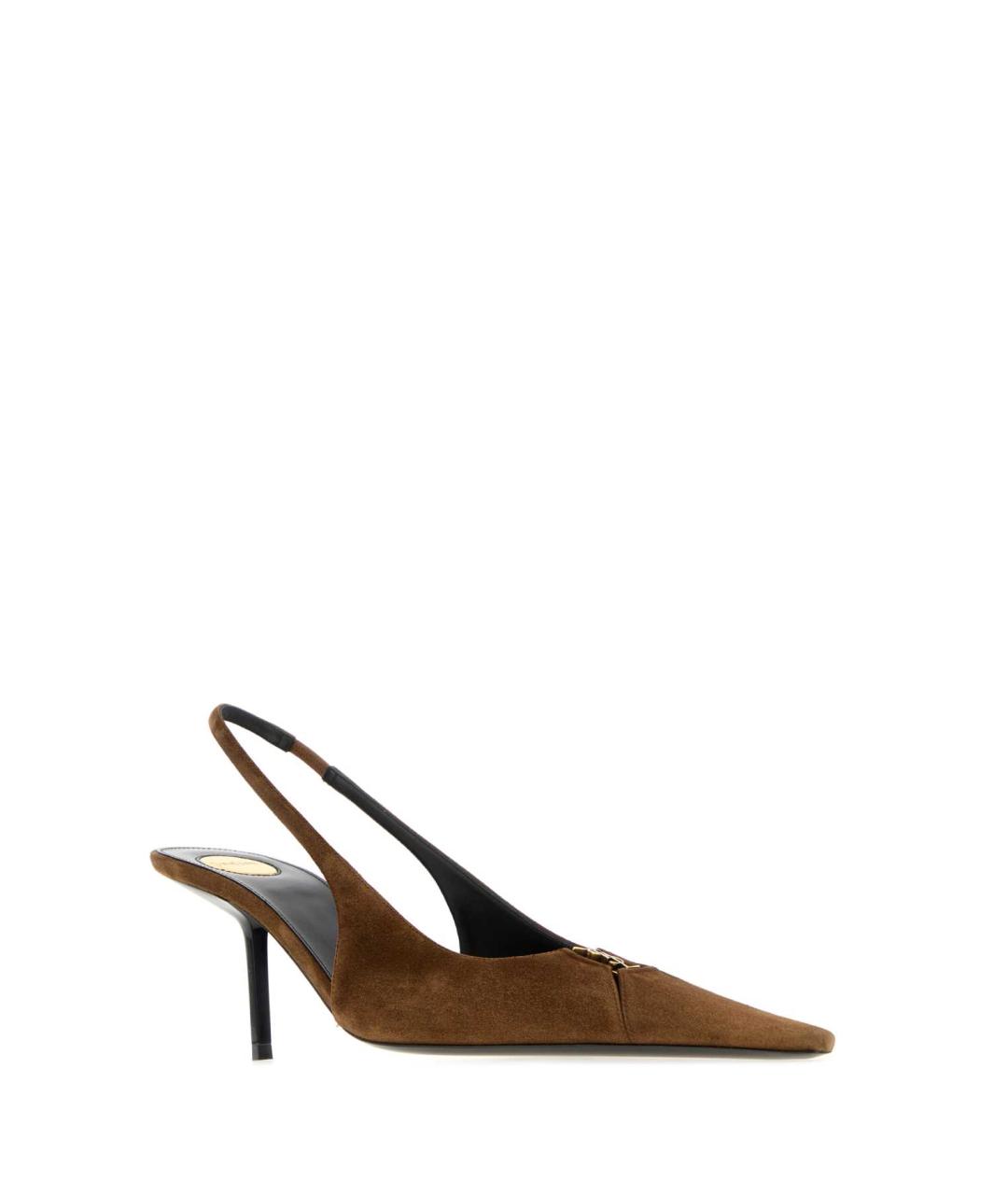 SAINT LAURENT Коричневые замшевые туфли, фото 2
