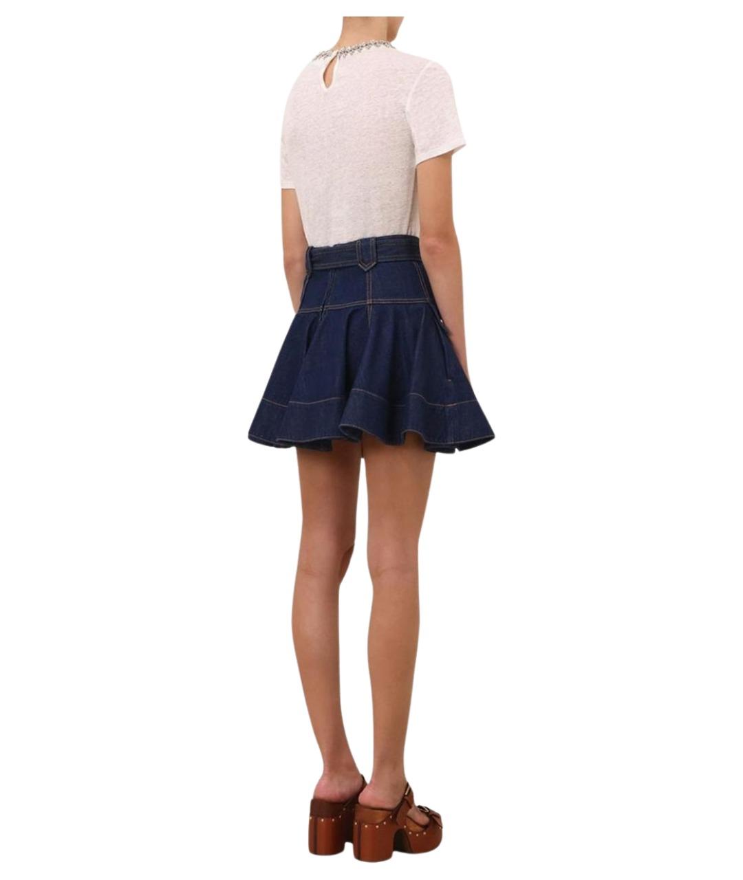 ZIMMERMANN Синяя хлопковая юбка миди, фото 3