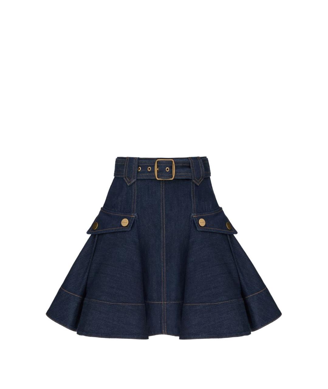 ZIMMERMANN Синяя хлопковая юбка миди, фото 1