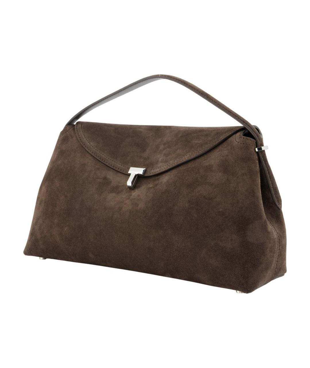TOTEME Коричневая замшевая сумка с короткими ручками, фото 2