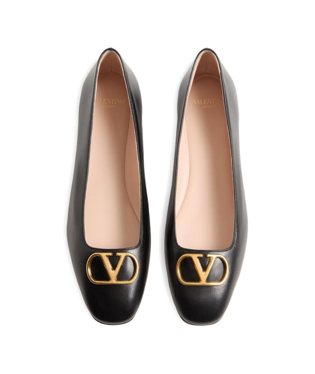 VALENTINO Черные кожаные балетки, фото 2