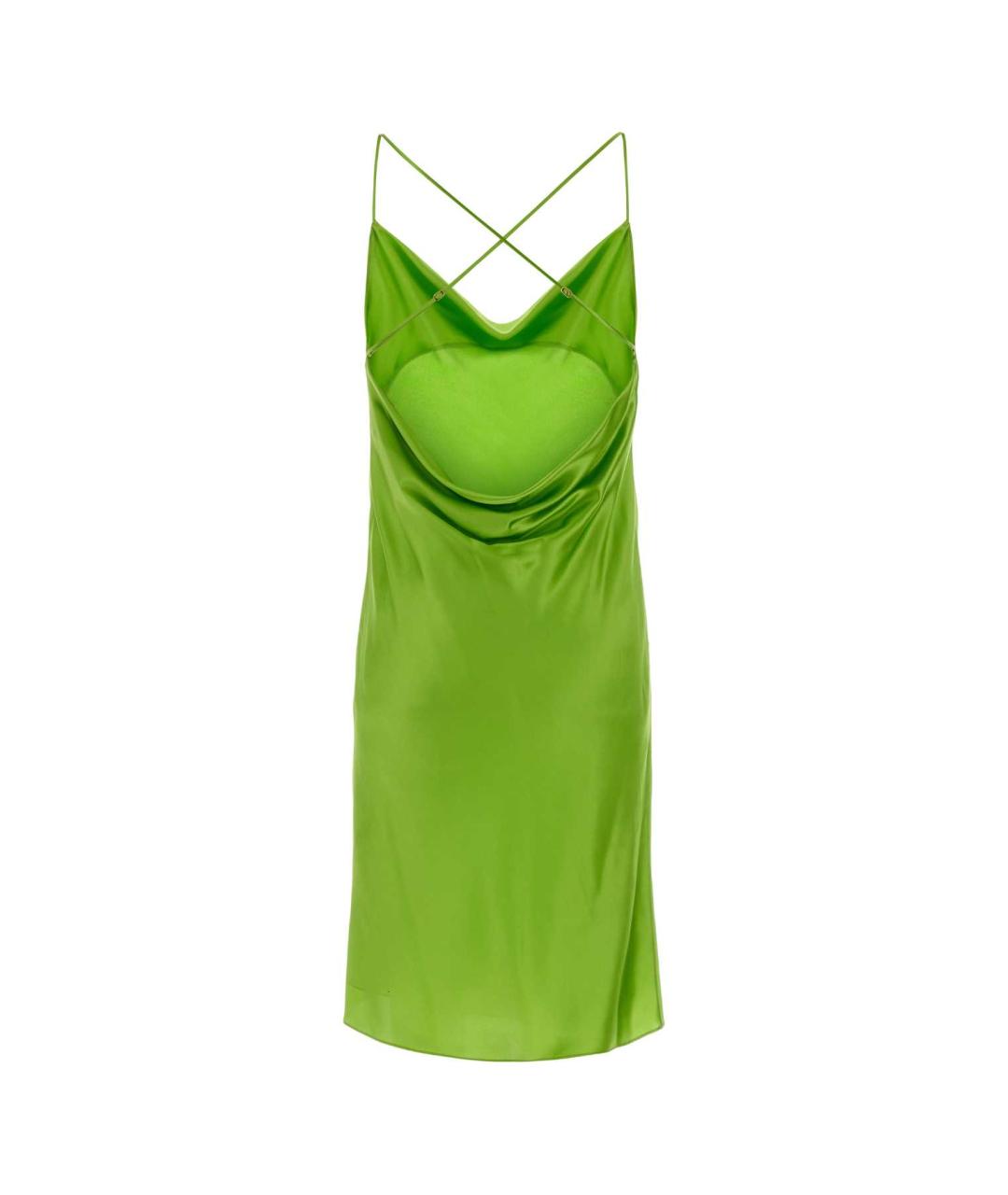 SAINT LAURENT Зеленые шелковое коктейльное платье, фото 2