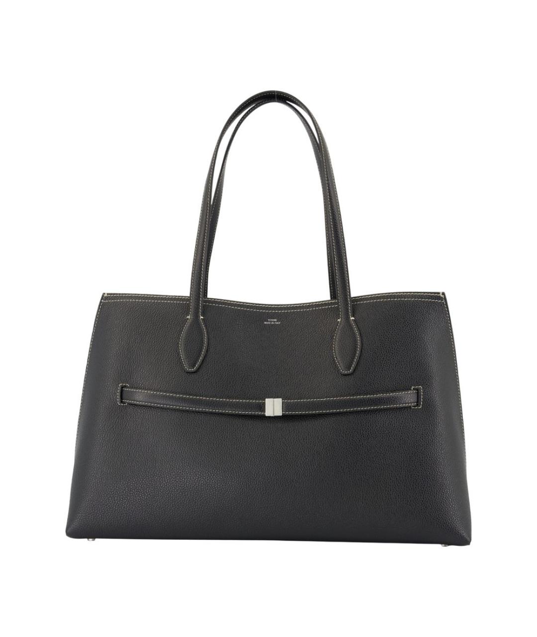 TOTEME Черная кожаная сумка тоут, фото 1