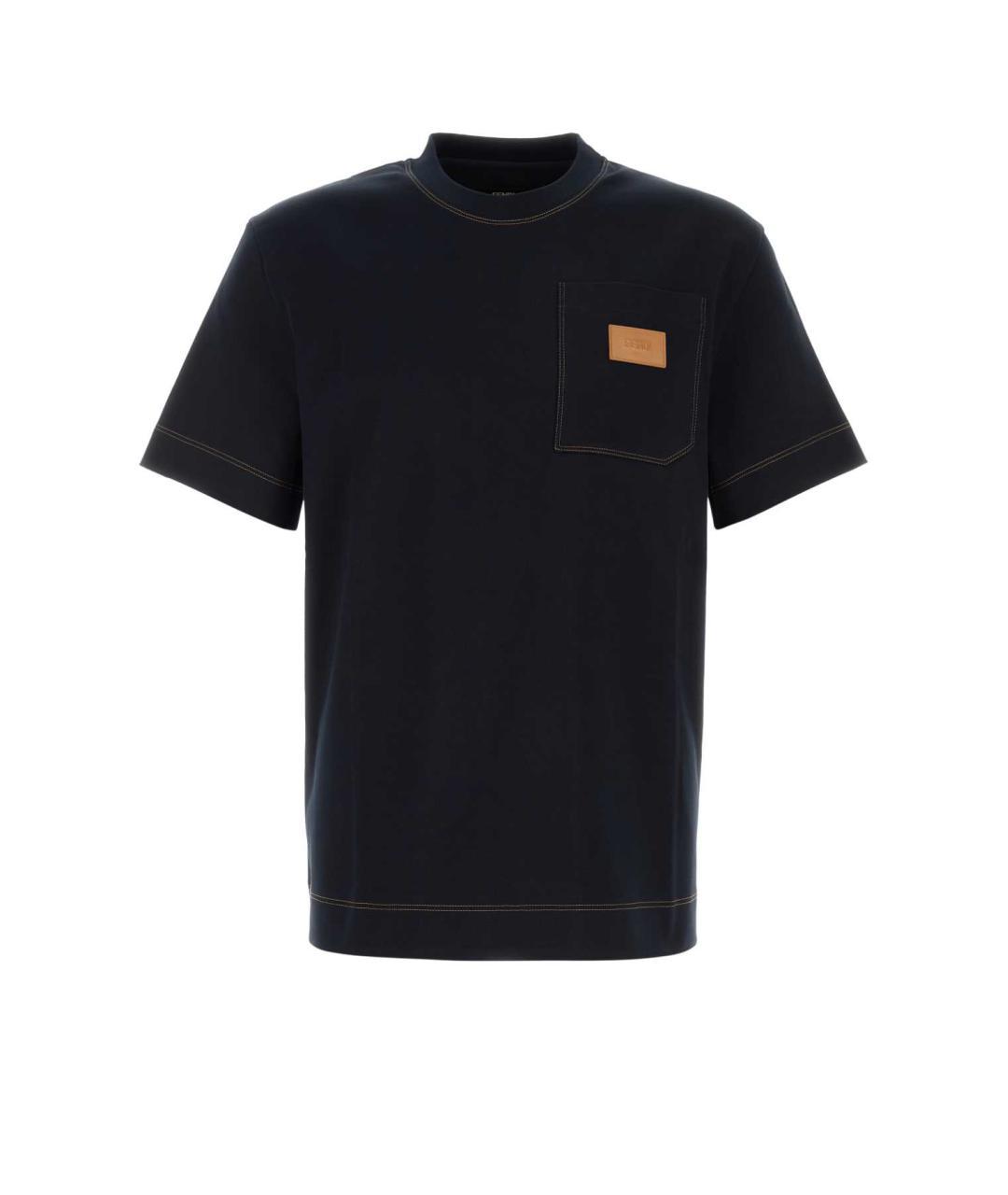 FENDI Черная хлопковая футболка, фото 3