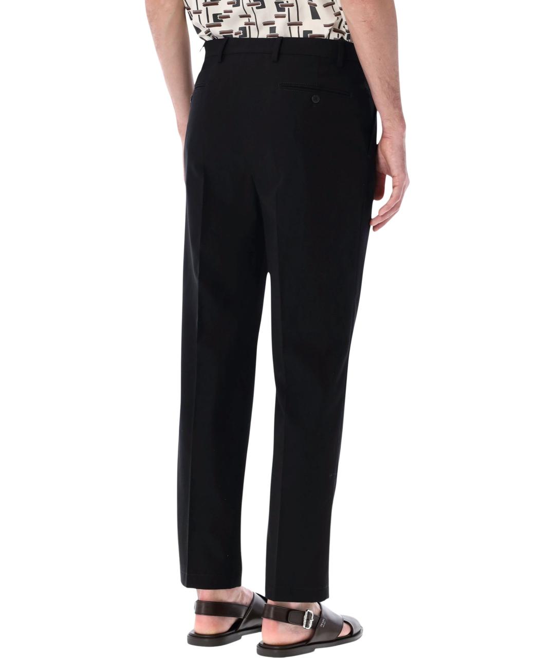 PRADA Черные хлопковые повседневные брюки, фото 2