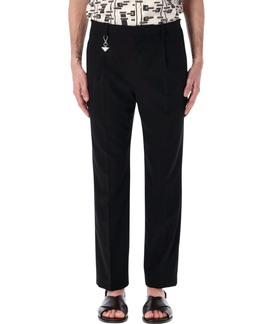 PRADA Черные хлопковые повседневные брюки, фото 1