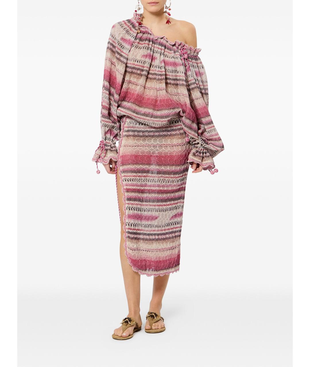 ISABEL MARANT Розовая юбка миди, фото 4