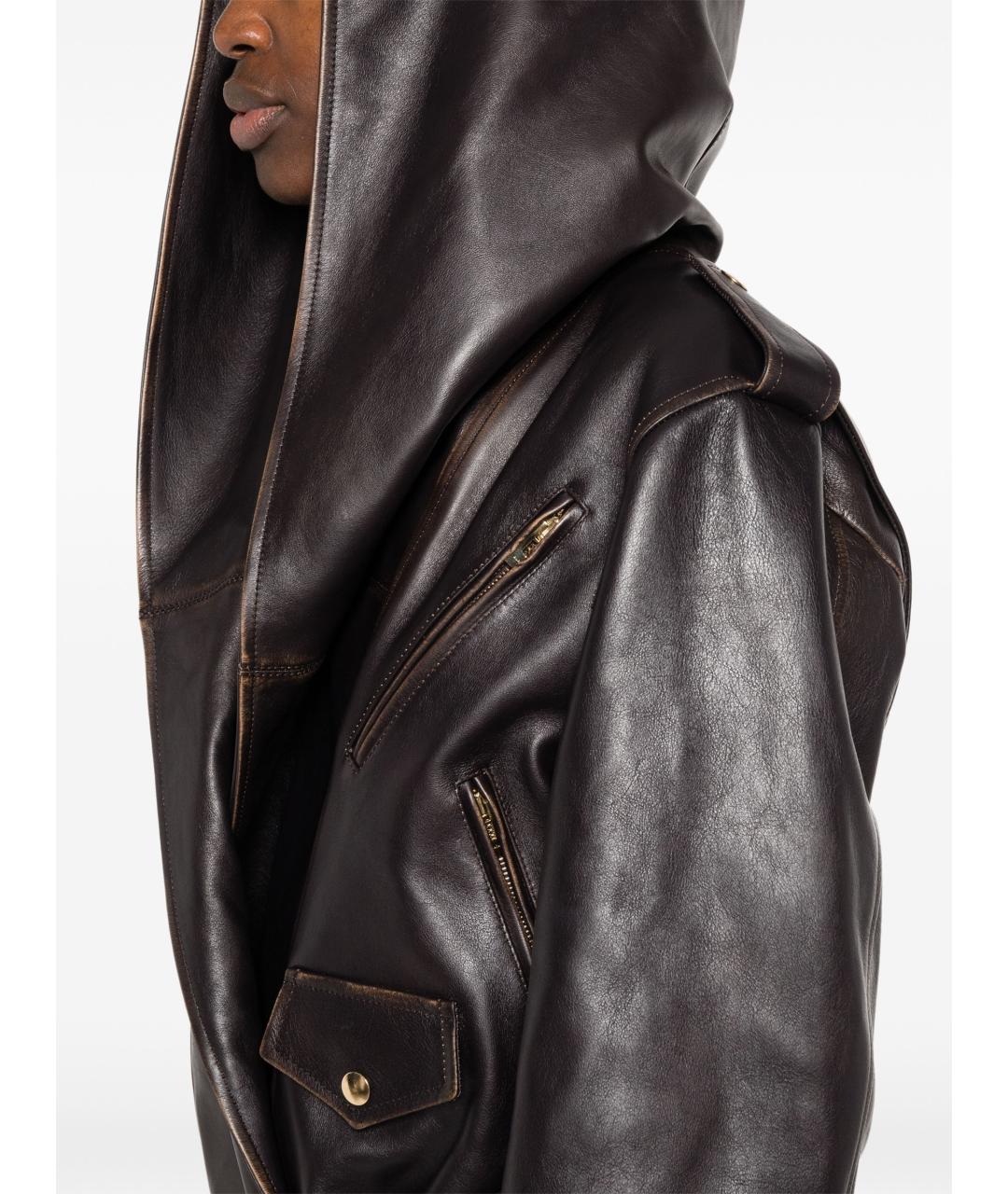 ALAIA Коричневая кожаная куртка, фото 5