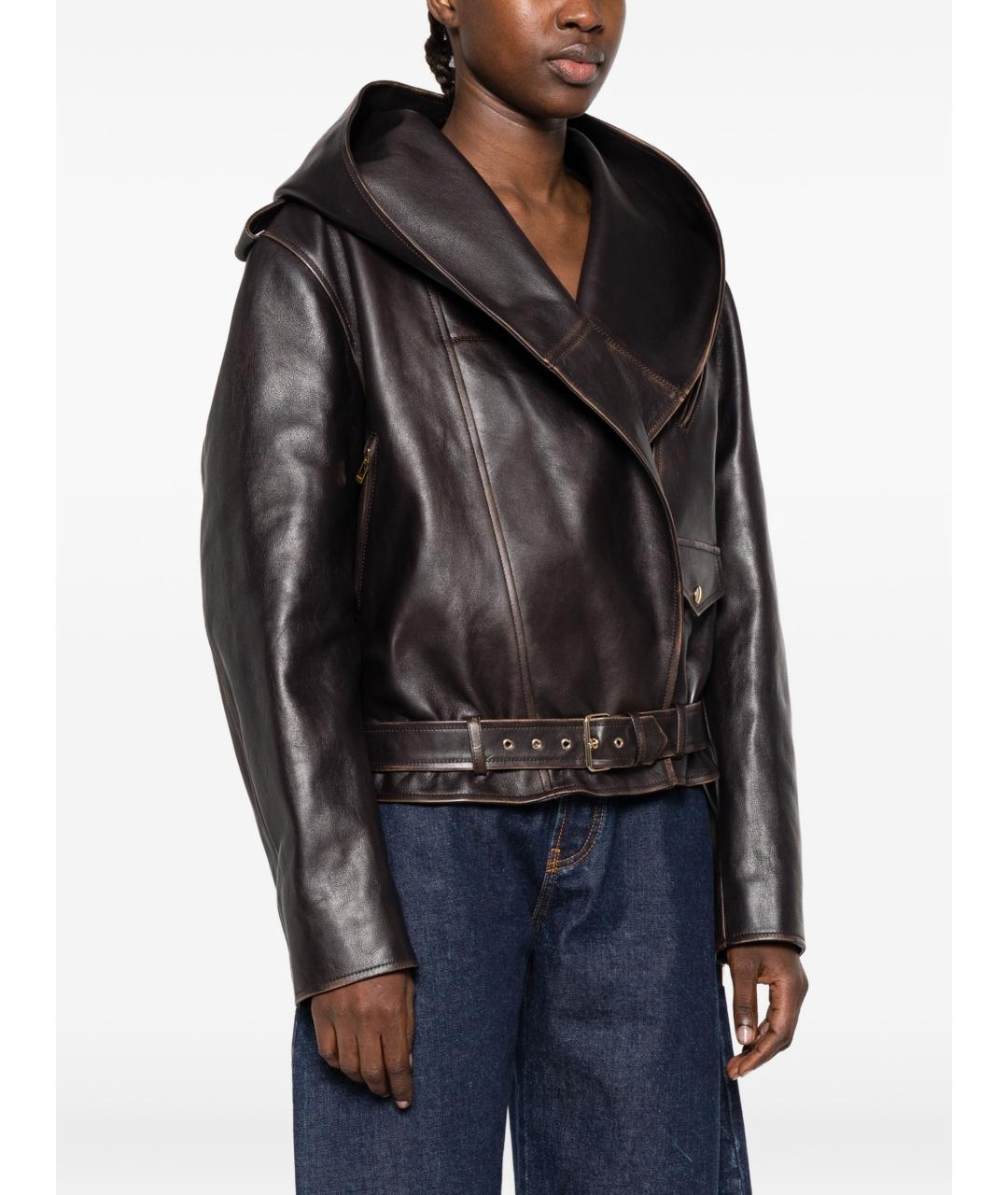 ALAIA Коричневая кожаная куртка, фото 2