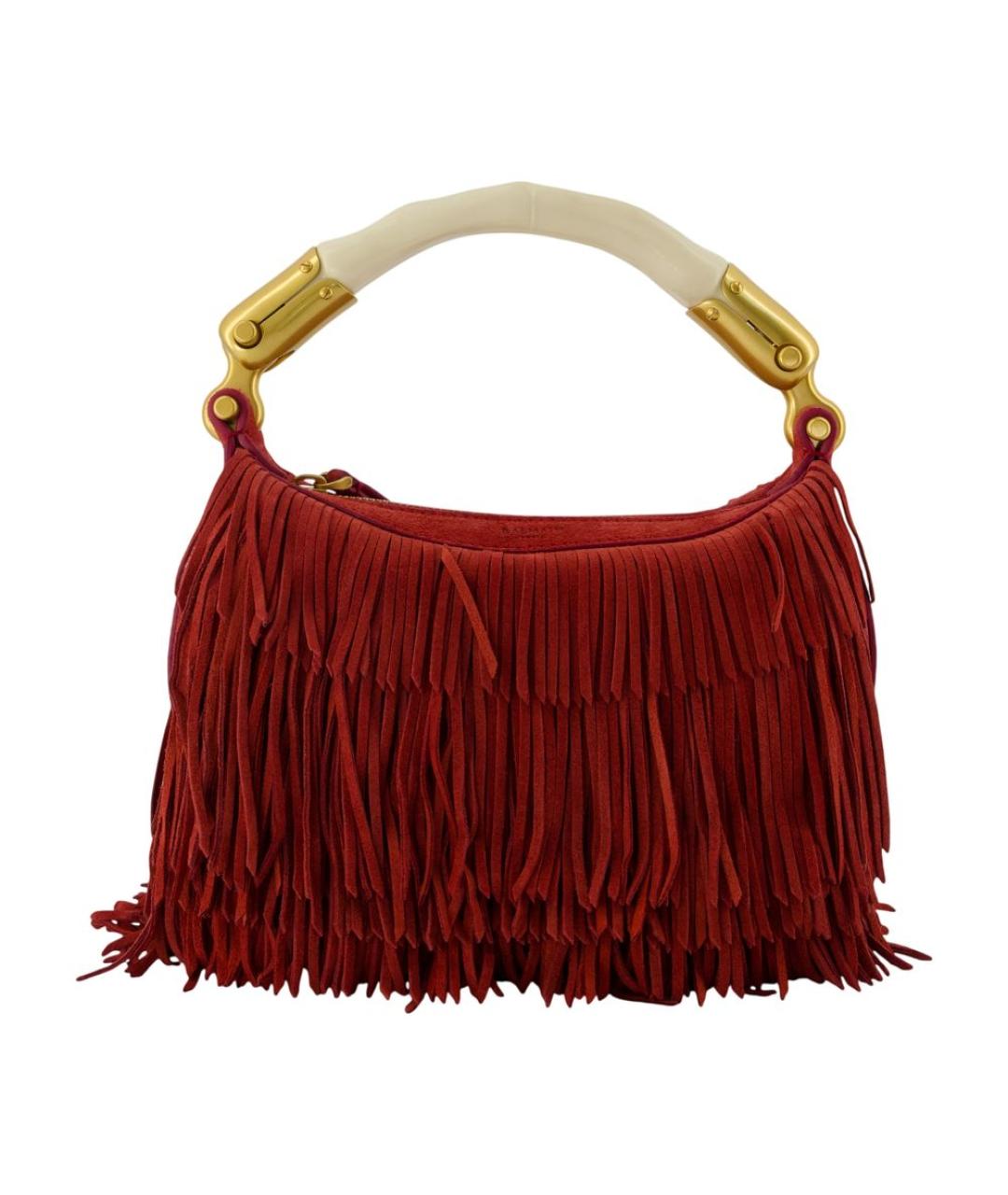 BALMAIN Красная замшевая сумка с короткими ручками, фото 1