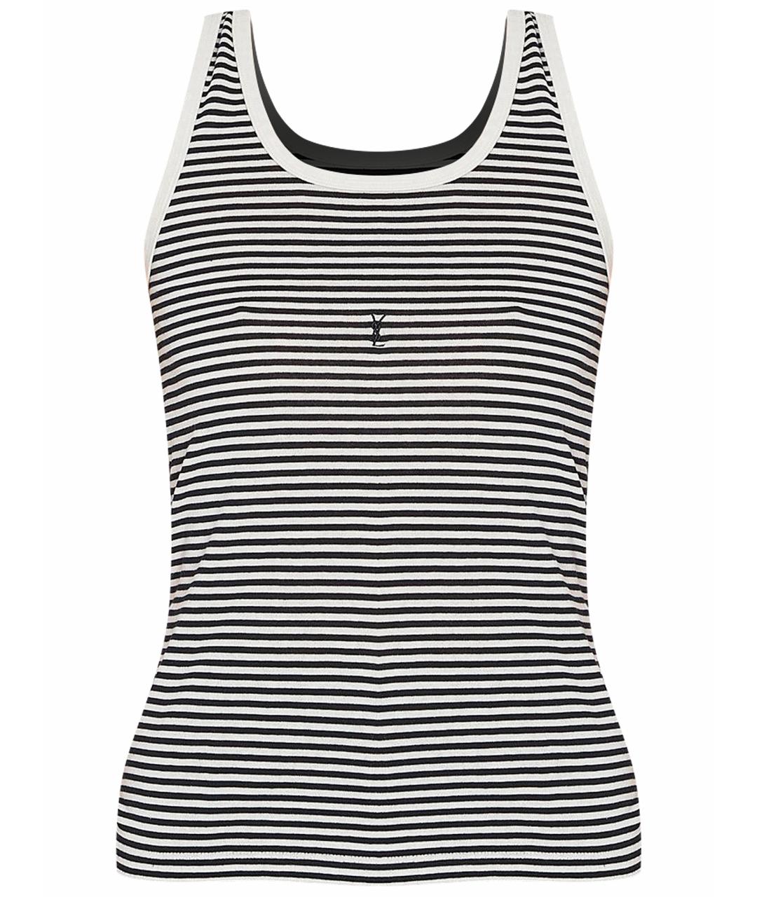 SAINT LAURENT Черная хлопковая майка, фото 1