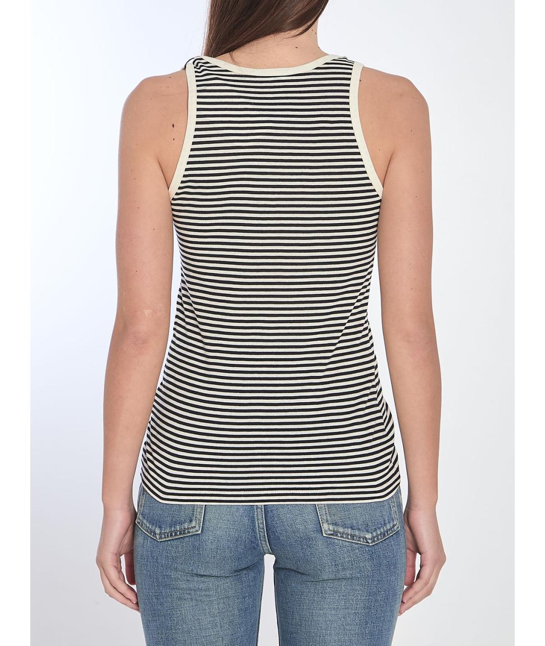 SAINT LAURENT Черная хлопковая майка, фото 4