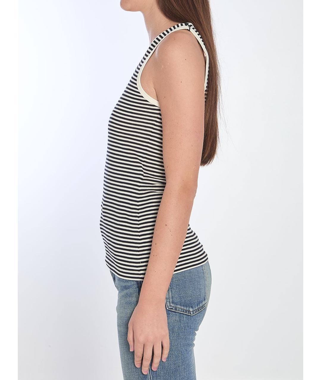 SAINT LAURENT Черная хлопковая майка, фото 3