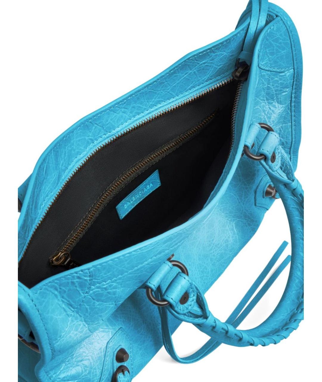 BALENCIAGA Синяя кожаная сумка с короткими ручками, фото 3