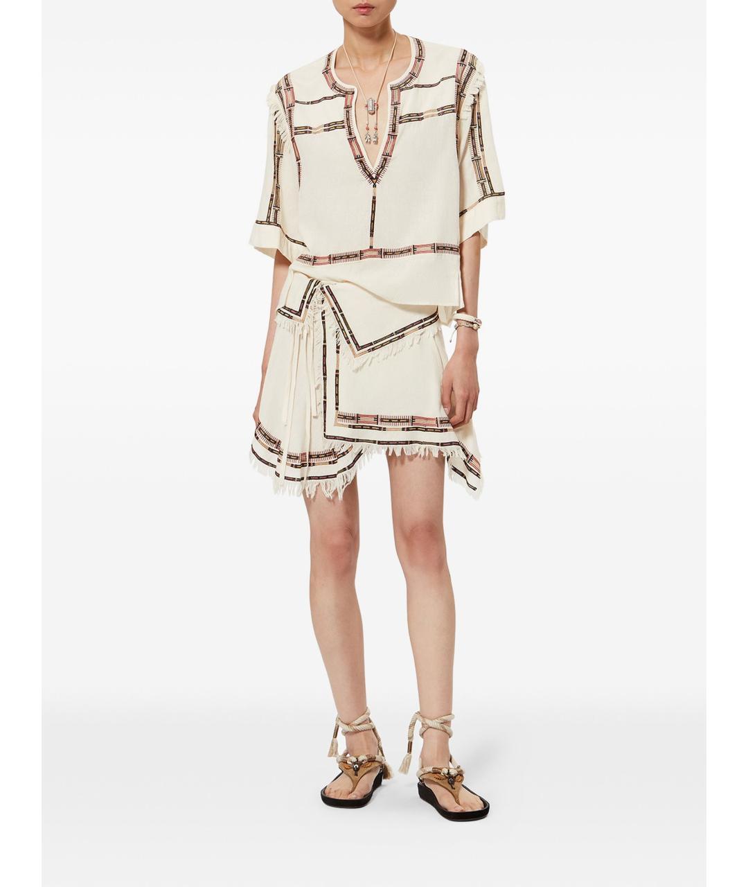 ISABEL MARANT Бежевая шелковая футболка, фото 3