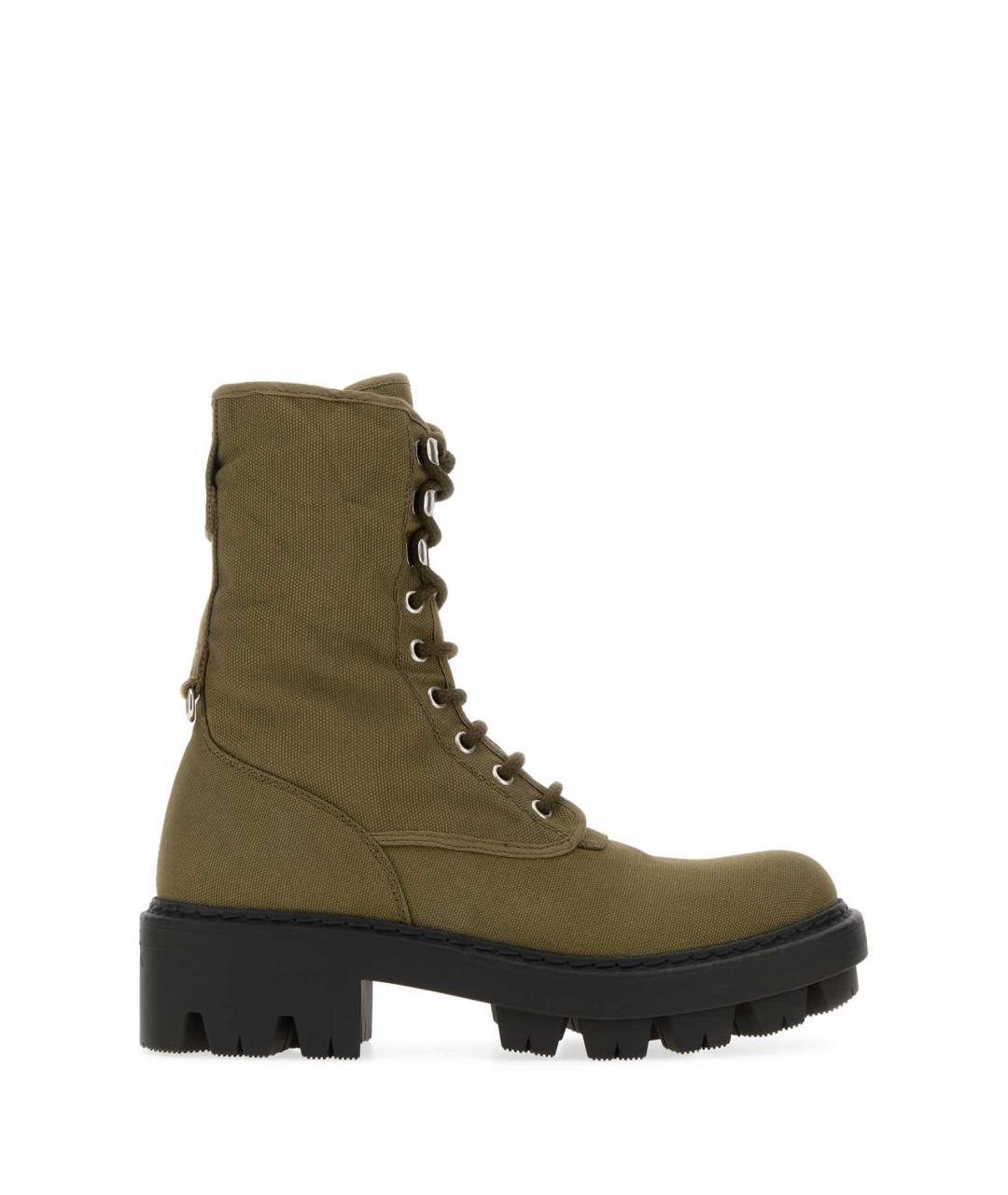 PRADA Зеленые текстильные ботинки, фото 3