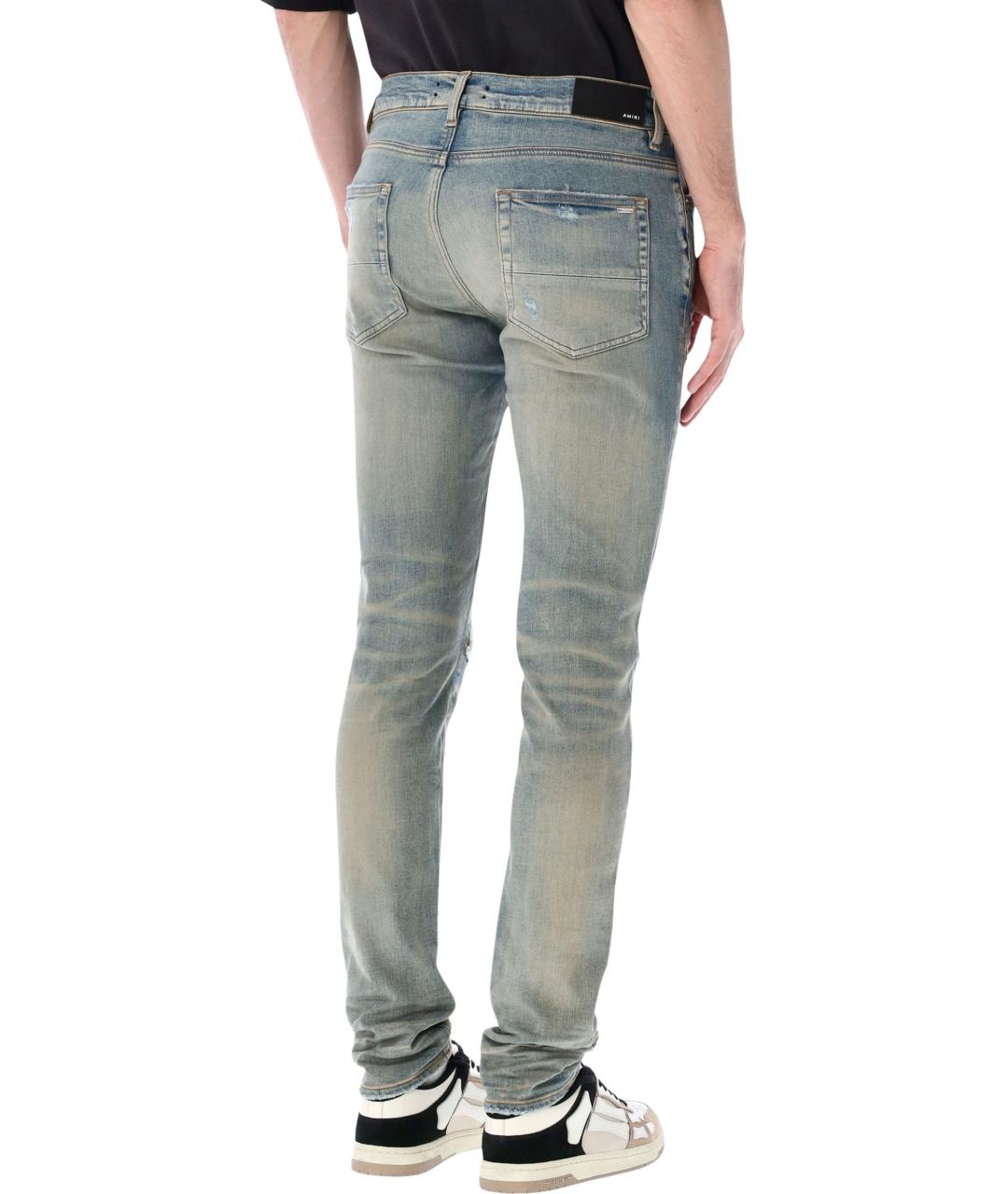 AMIRI Голубые хлопковые джинсы скинни, фото 2