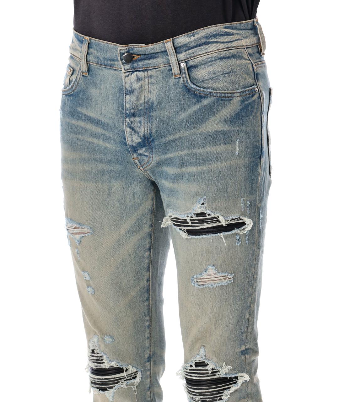 AMIRI Голубые хлопковые джинсы скинни, фото 3