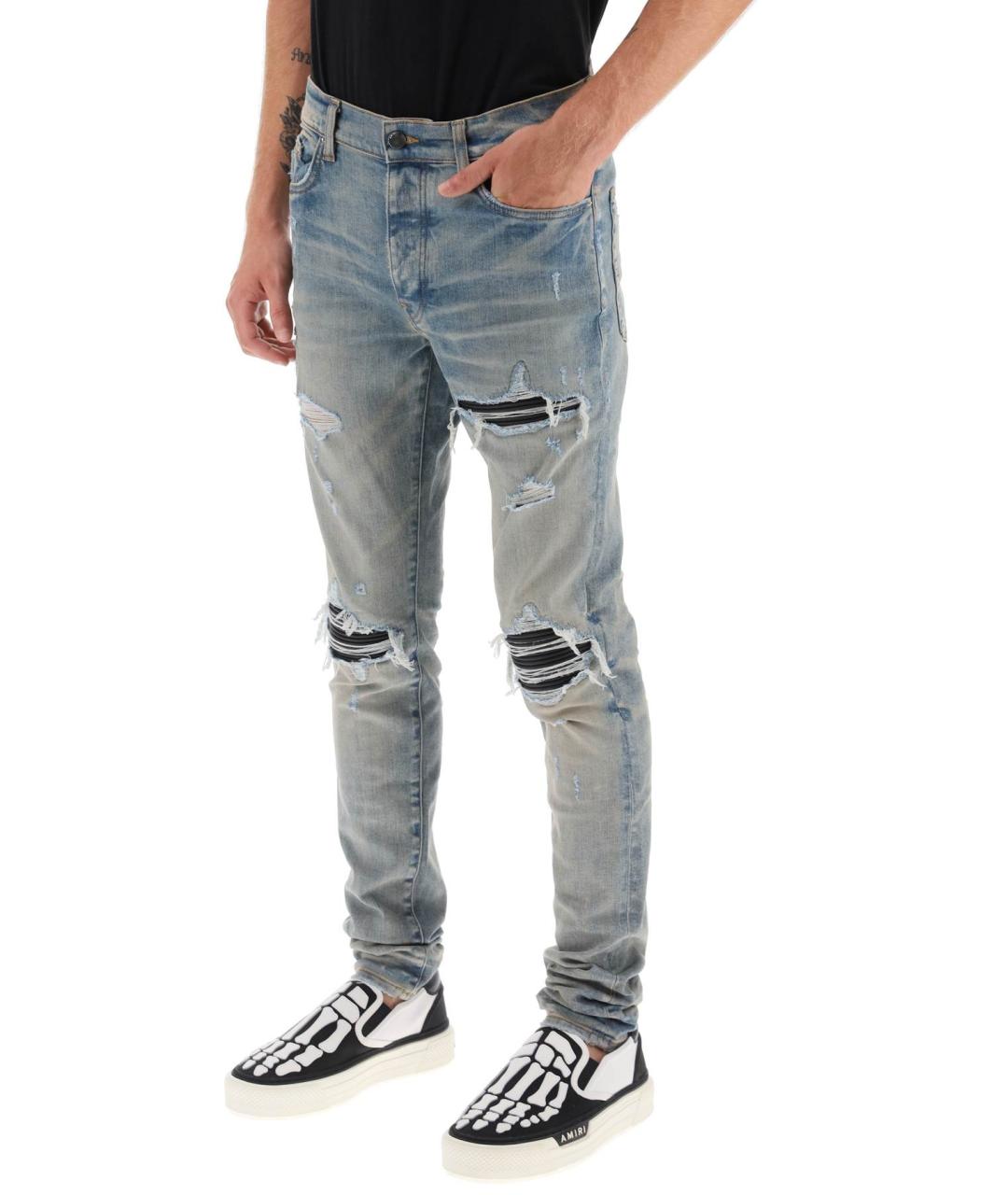 AMIRI Голубые хлопковые джинсы скинни, фото 4