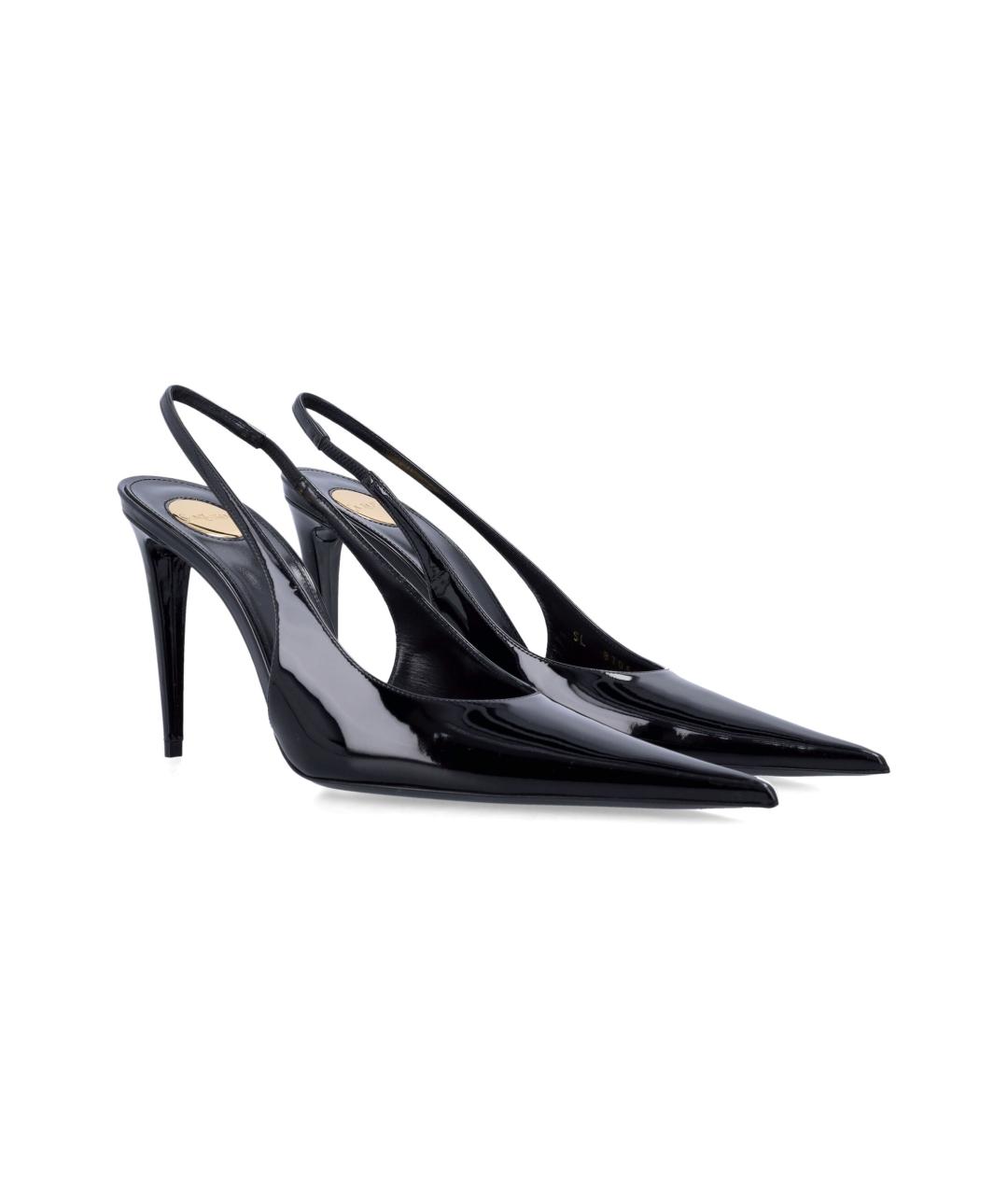 SAINT LAURENT Черные туфли из лакированной кожи, фото 2