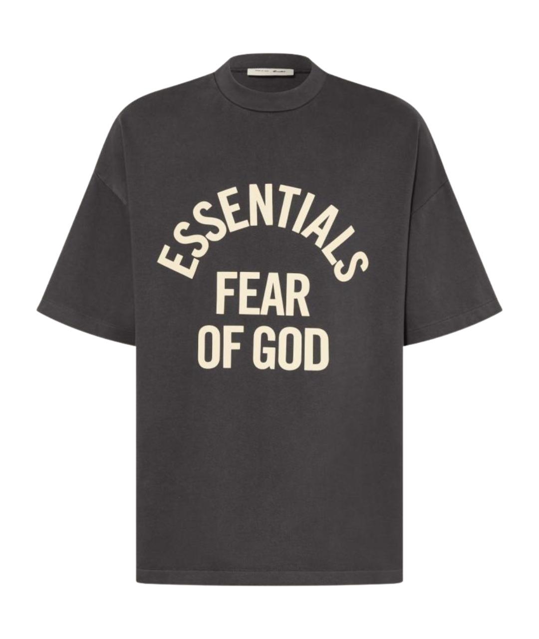 FEAR OF GOD ESSENTIALS Черная хлопковая футболка, фото 1