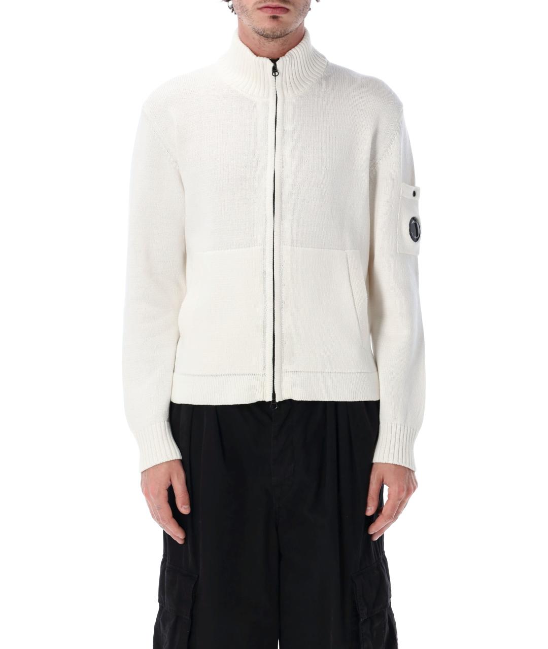 CP COMPANY Белый хлопковый кардиган, фото 1