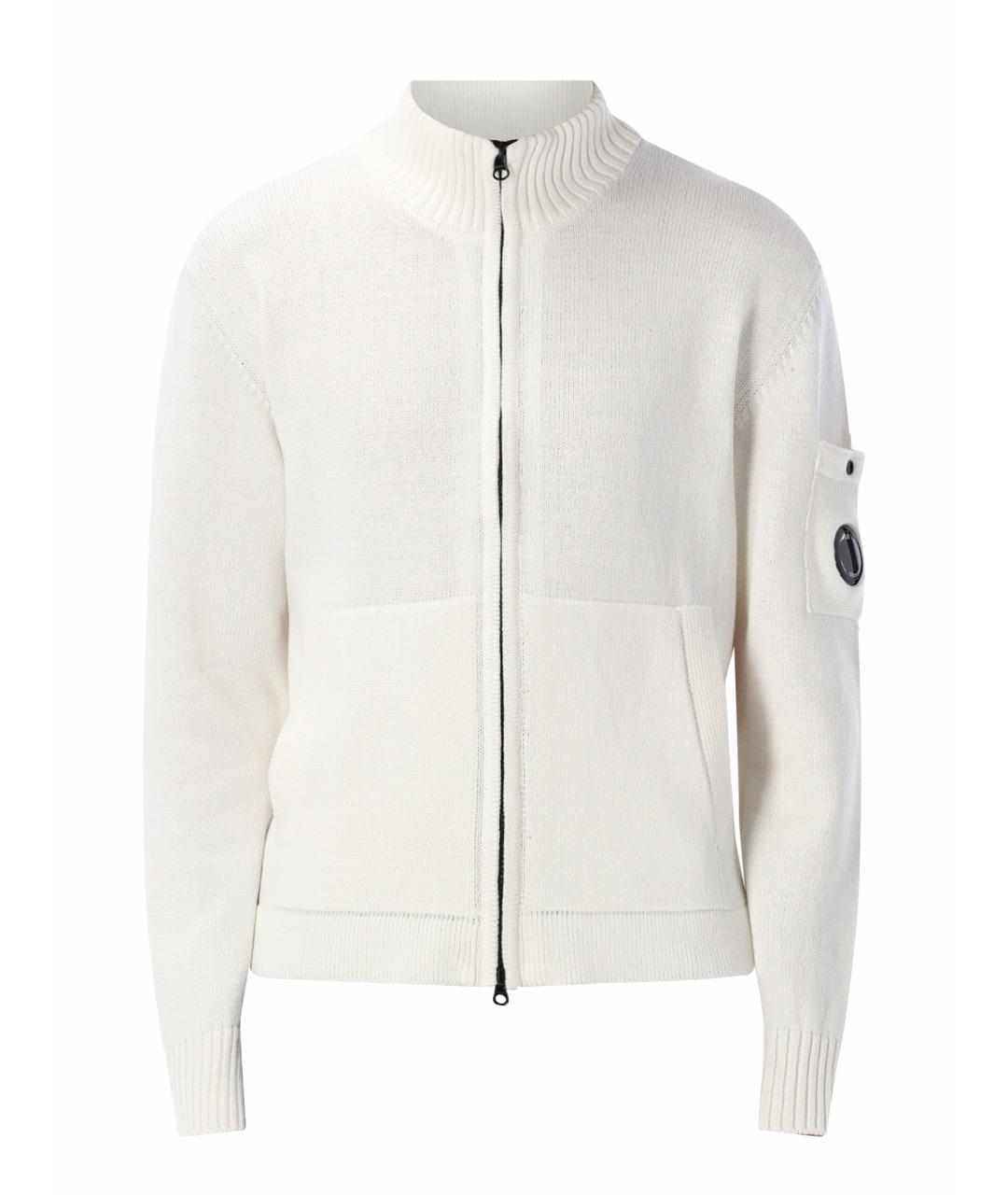 CP COMPANY Белый хлопковый кардиган, фото 1