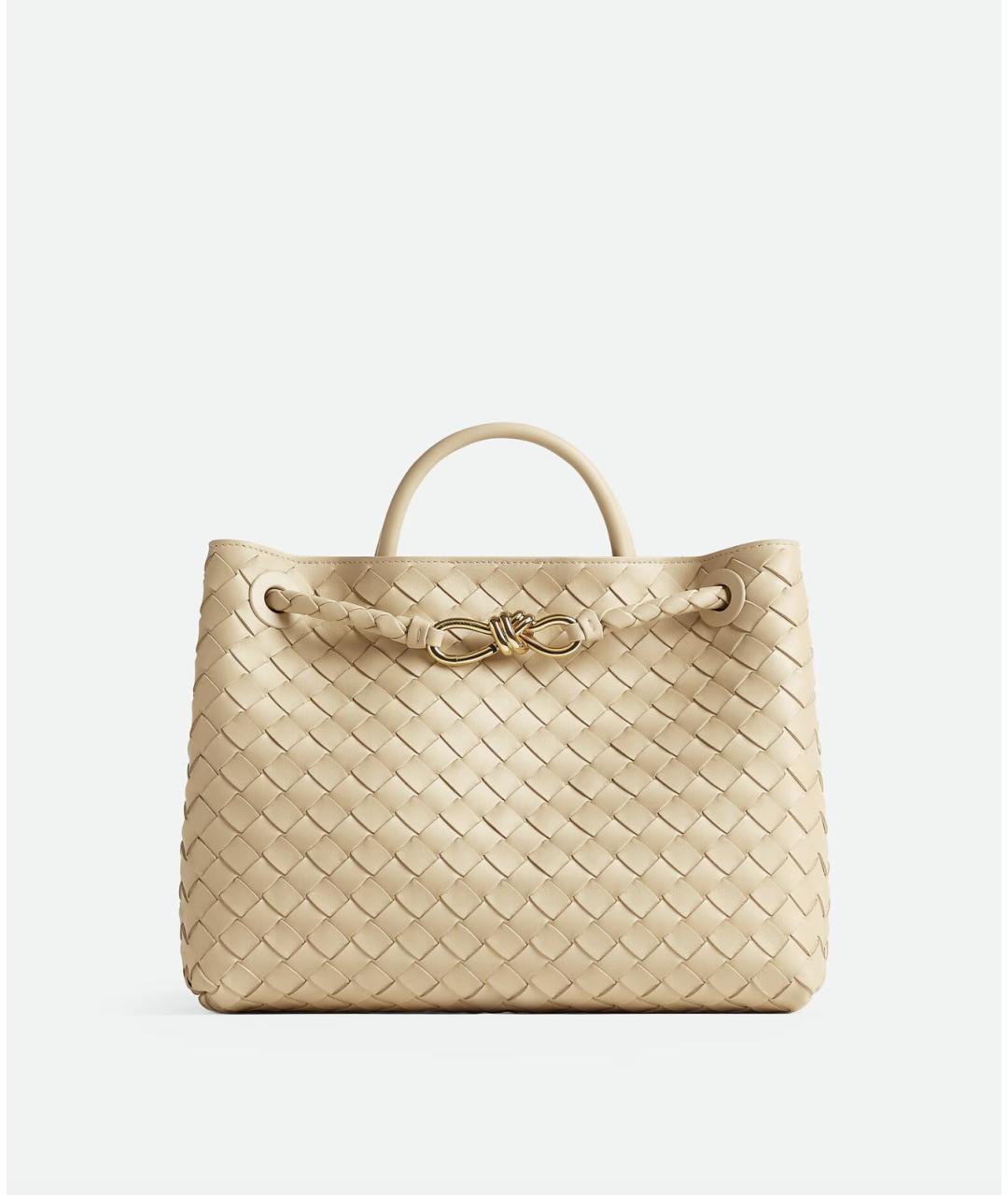 BOTTEGA VENETA Бежевая кожаная сумка тоут, фото 7