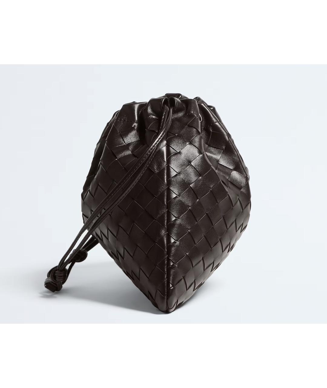 BOTTEGA VENETA Коричневая кожаная сумка через плечо, фото 4