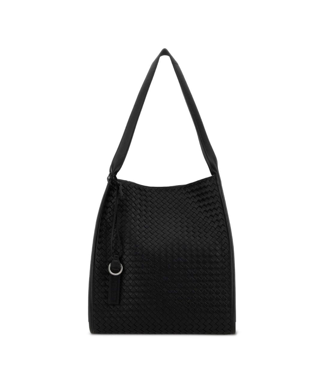 BOTTEGA VENETA Черная кожаная сумка тоут, фото 1