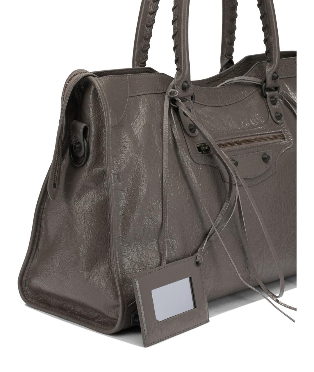 BALENCIAGA Коричневая кожаная сумка на плечо, фото 4