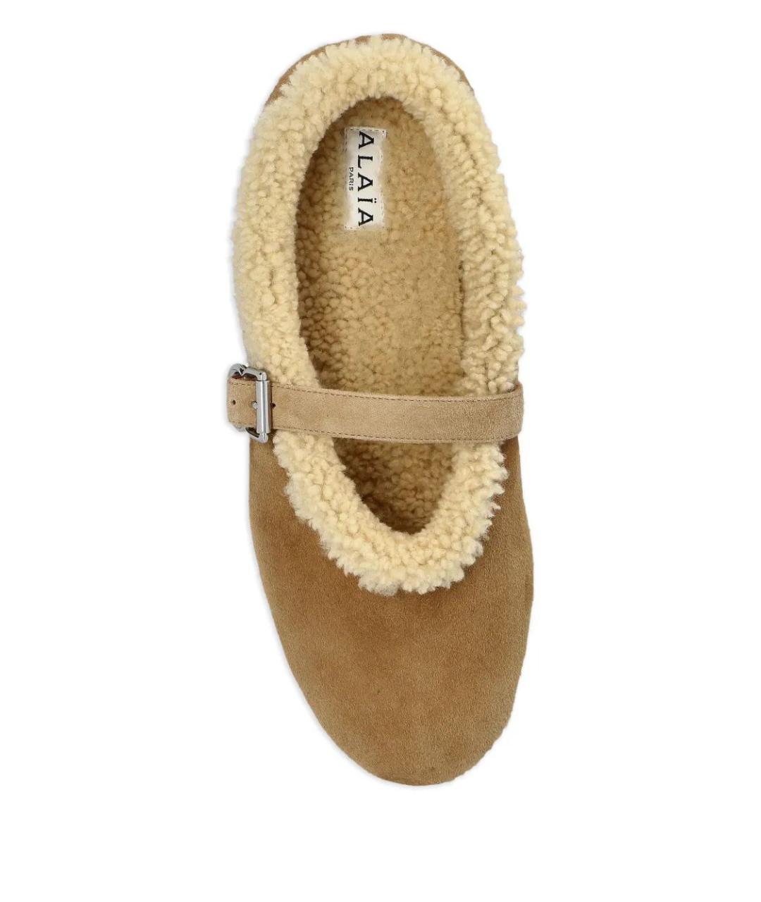 ALAIA Бежевые замшевые балетки, фото 4