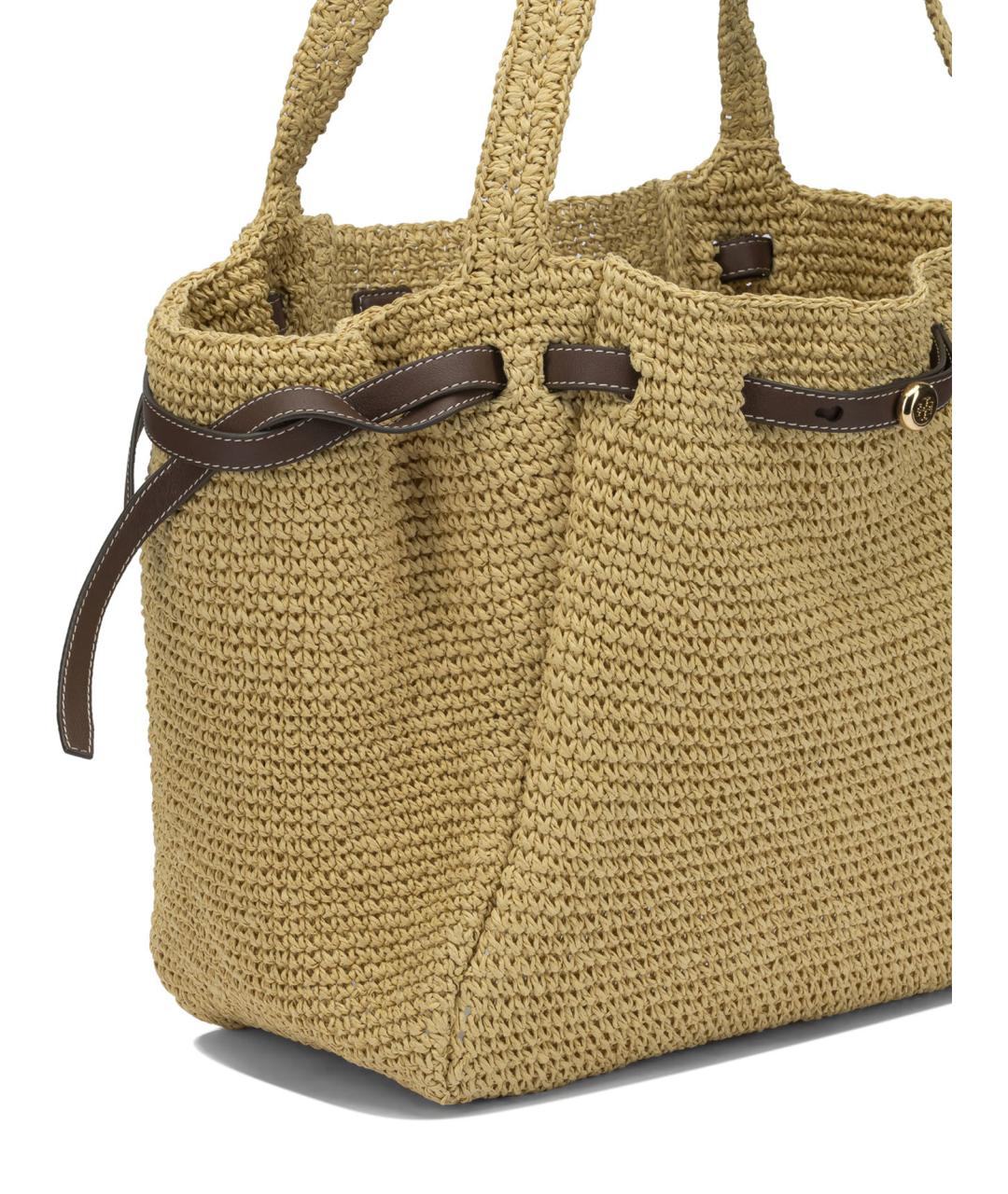 TORY BURCH Бежевая синтетическая сумка через плечо, фото 4