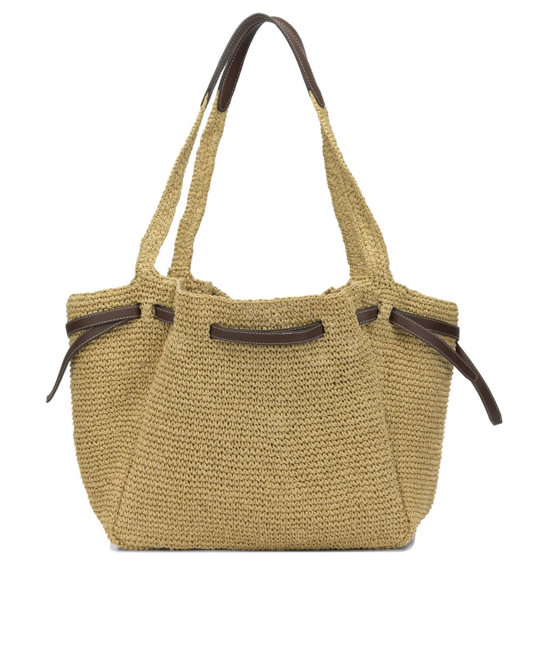 TORY BURCH Бежевая синтетическая сумка через плечо, фото 3