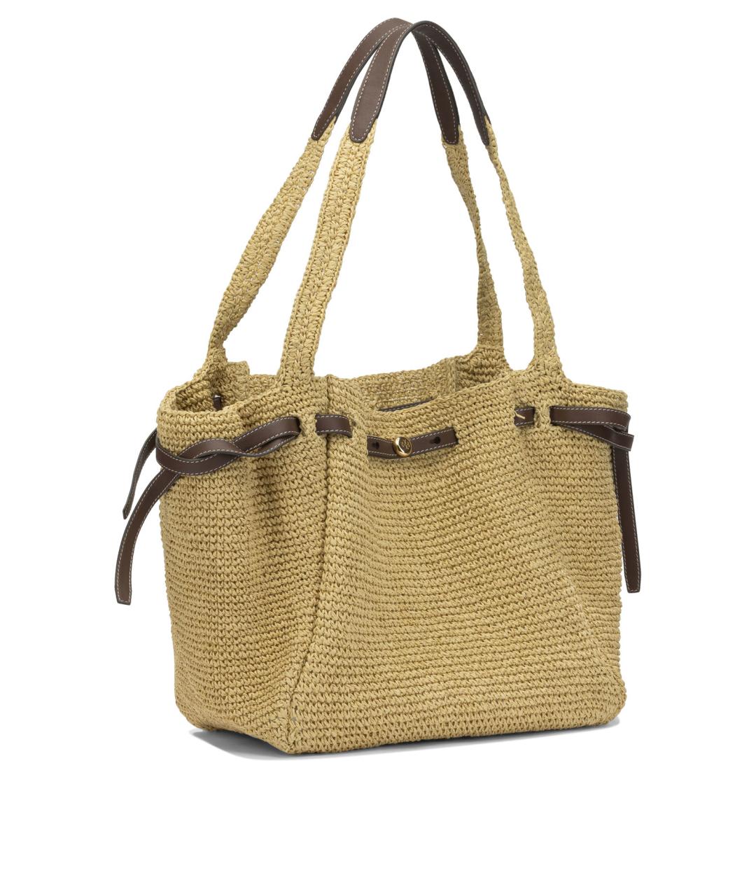 TORY BURCH Бежевая синтетическая сумка через плечо, фото 2